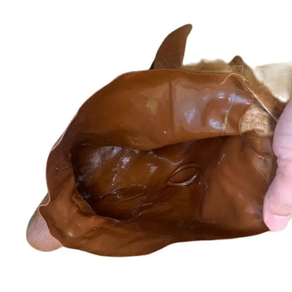 Men Brown Horse Masks Girl Funny Horse Head Mask  Latex Animal Mask