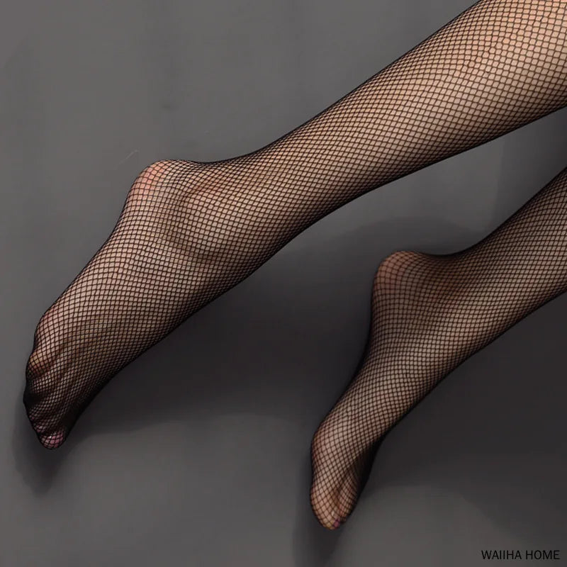 Sexy Black Fishnet Non-Slip Stockings Women Hollow Out Tight High Over