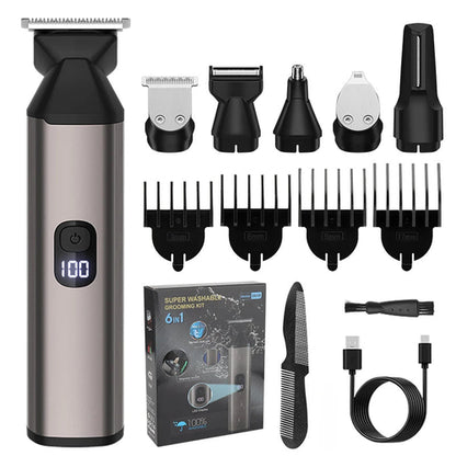 6 in 1 Multi-function Electric Hair Clipper Set Wash Men's Electric