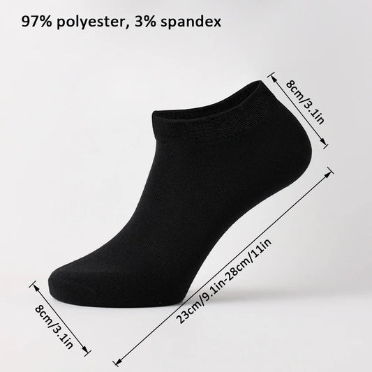 10 Pairs of Men's/women's Boat Socks, Plain Color, Anti Odor, Summer