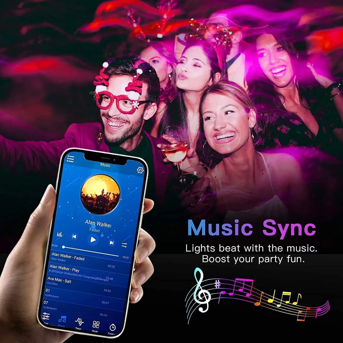 Bluetooth LED Strip Lights Smart SMD 5050 APP Remote Control Flexible