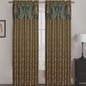Rebecca Jacquard Rod Pocket Panel with Attached Valance Set of Two -