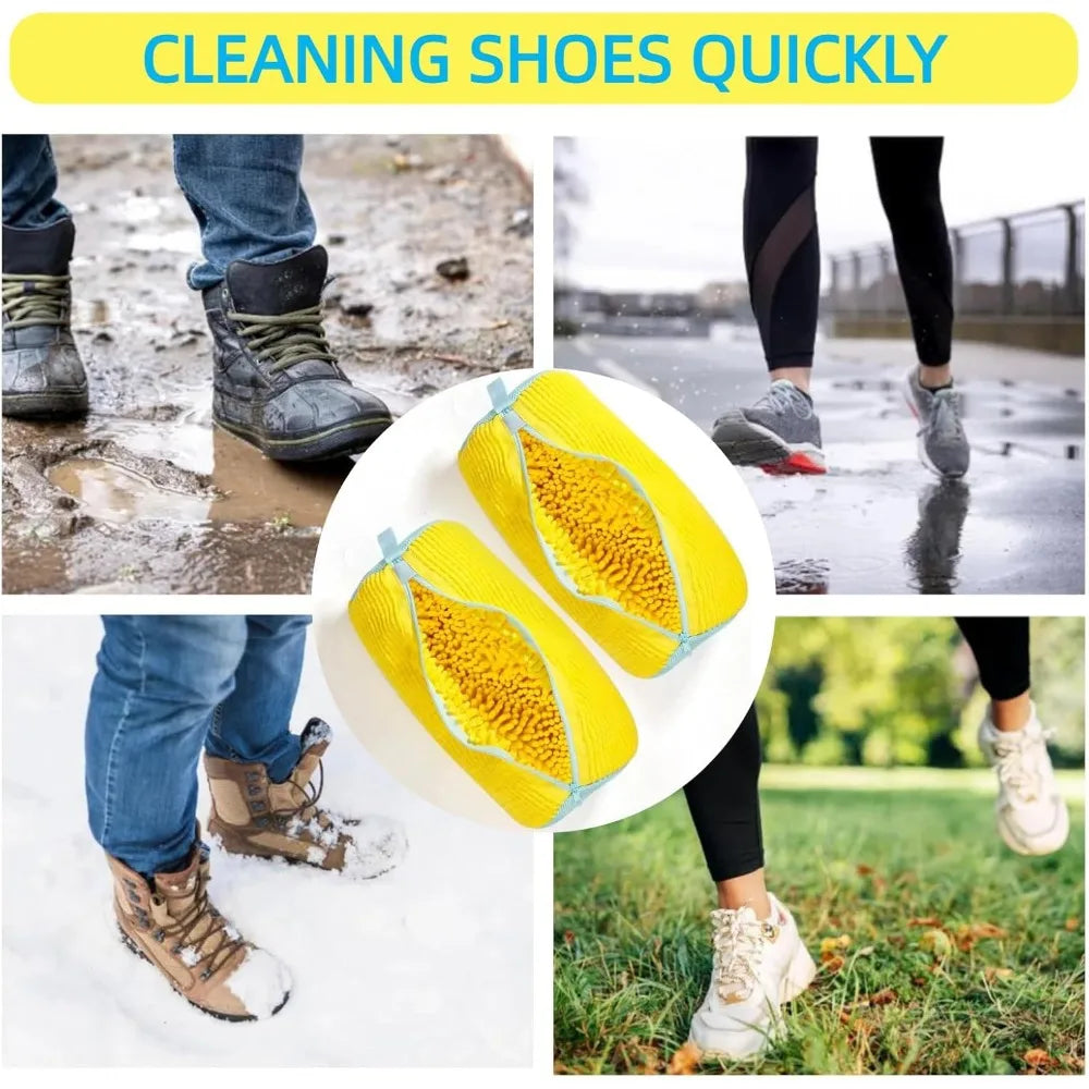 Durable Shoe Washing Machine Bag for All Shoe Types-Yellow with Blue