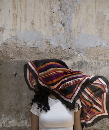Upcycled Silk Head/ Face Mask Scarf