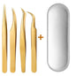 4PCS Lash Tweezers Set False Eyelash Extension Clip Pliers Eyebrow