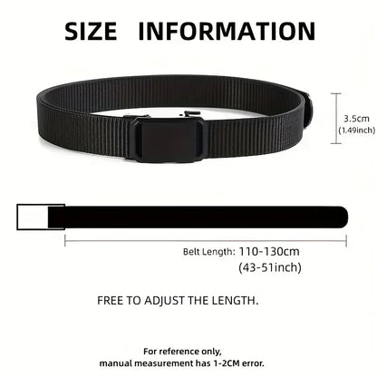New Automatic Buckle Belt, Canvas Tactical Workwear Casual Outdoor