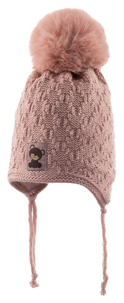 Infant & Toddler Knitted Winter Beanie with Furry Lined Earflaps For
