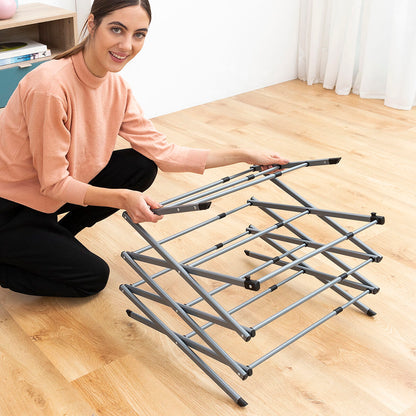 Folding and Extendable Metal Clothes Dryer with 3 Levels Cloxy
