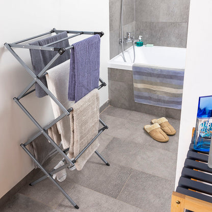 Folding and Extendable Metal Clothes Dryer with 3 Levels Cloxy