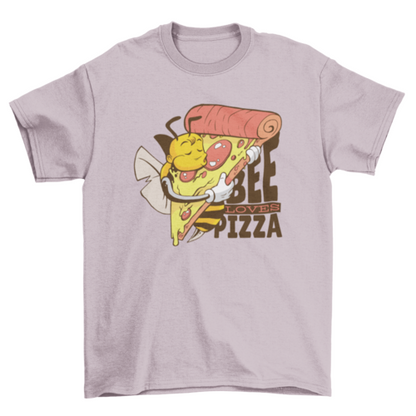 Bee loves pizza funny insect cartoon yummy snacks t-shirt