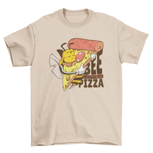 Bee loves pizza funny insect cartoon yummy snacks t-shirt