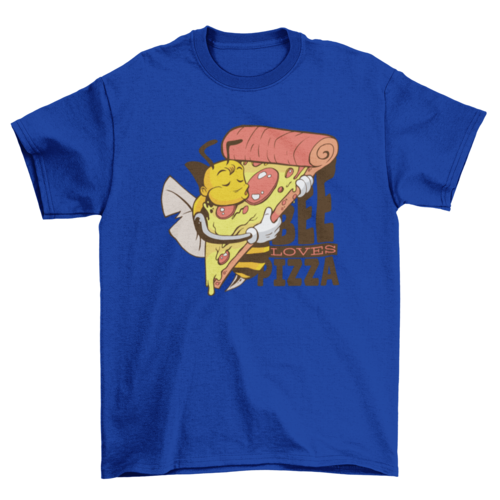 Bee loves pizza funny insect cartoon yummy snacks t-shirt