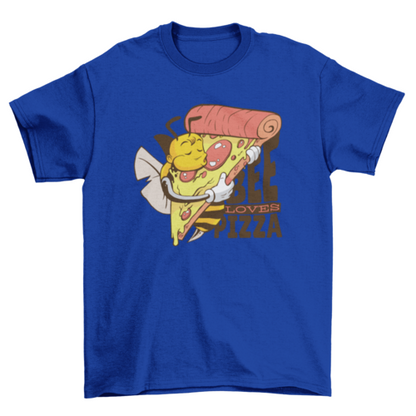 Bee loves pizza funny insect cartoon yummy snacks t-shirt