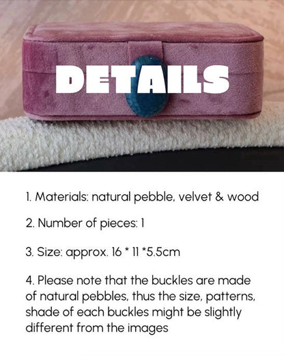 Pebble Jewellery Case, Vintage Velvet Accessory Storage Box Organiser