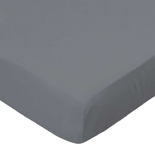 SheetWorld Fitted Crib Sheet - 100% Cotton Woven - Dark Grey Woven,