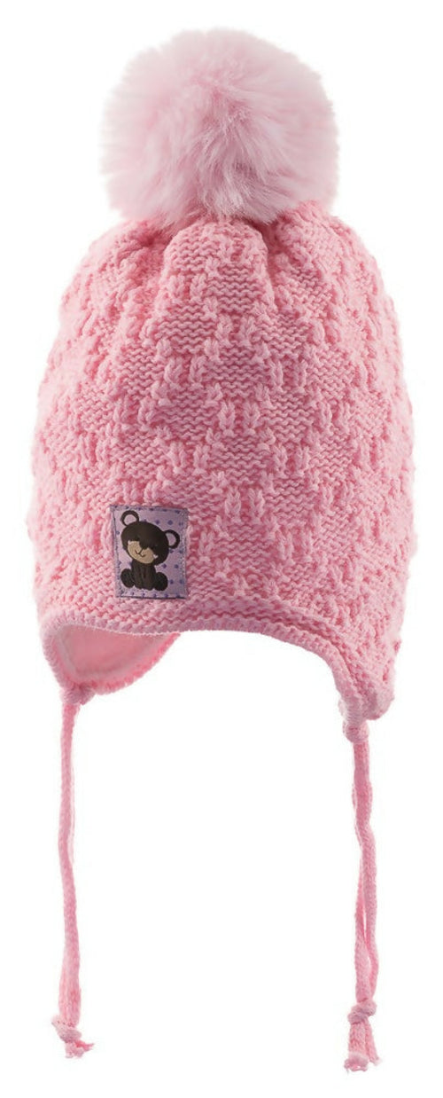 Infant & Toddler Knitted Winter Beanie with Furry Lined Earflaps For