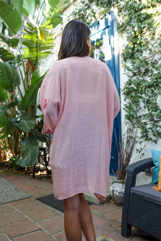 Elegant Floral Garland Kimono – Sophisticated Design