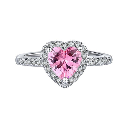 Fashion Jewelry Micro-encrusted Zircon Diamond Love Peach Heart Ring