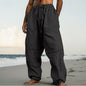 Beach Straight-leg Pants Plain Color Comfortable