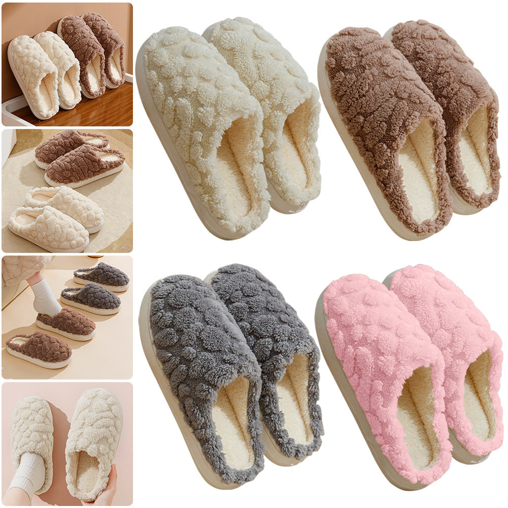Home Fuzzy Slipper Unisex Cartoon Winter Plush Slipper Anti-Skid Soft