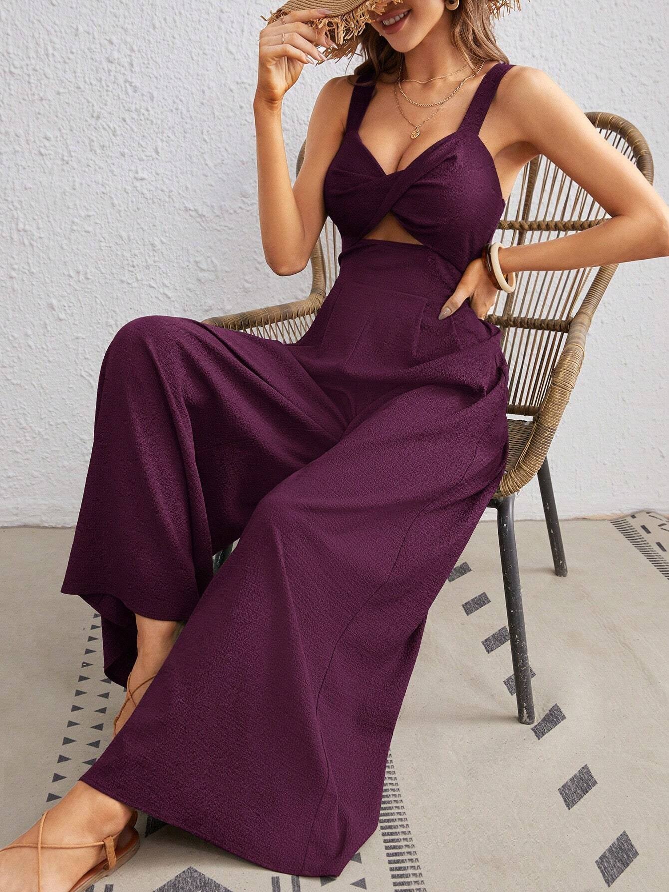 Women's Overall One Piece Jumpsuit With Spaghetti Straps