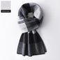 Wool Scarf Men's Winter Plaid Double-sided Scarf