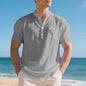 Summer American Linen Men's T-shirt Loose Casual