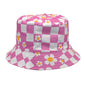 Plaid Floral Bucket Hat Sun-proof