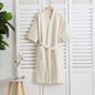 Cotton Single-layer Yarn Bathrobe Spring Summer Cropped Sleeves Mid-length Bathrobe