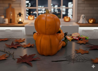 Custom Pumpkin Man Candy Dish – Resin Countertop Halloween Candy Bowl