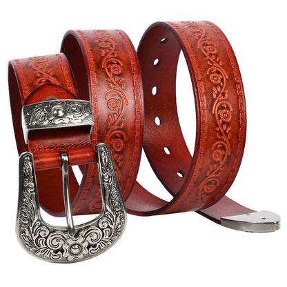 Men's Mongolian Style Personalized Carved Belt