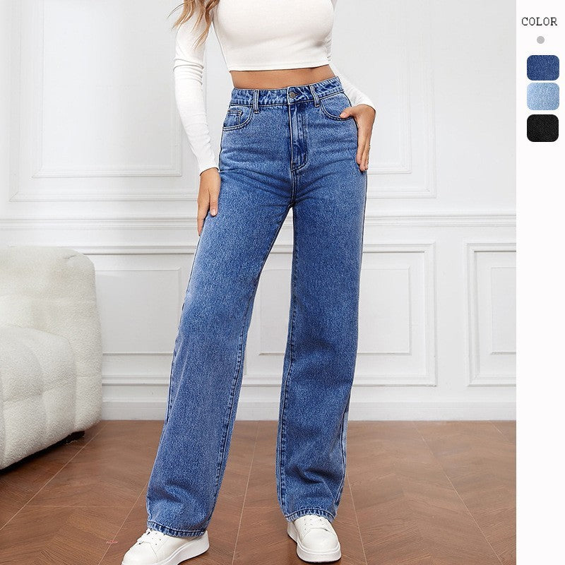 Straight Jeans Women's Mid Waist
