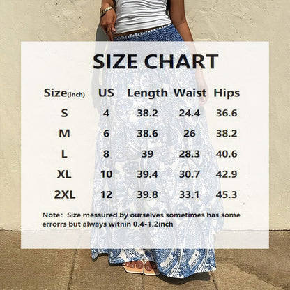 Women's Boho Floral Print Maxi Skirt