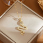 Fashion Personality Snake Necklace With Rhinestone Design Creative