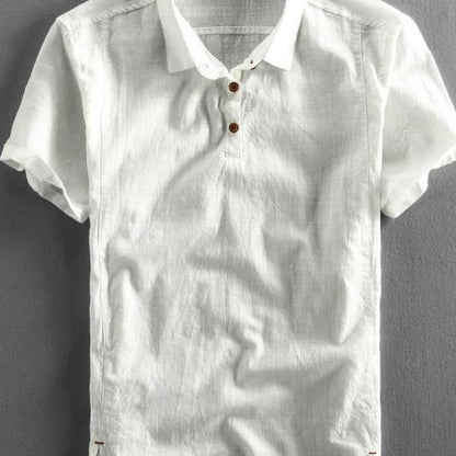 Summer Men's Casual Linen Short-sleeved Shirt