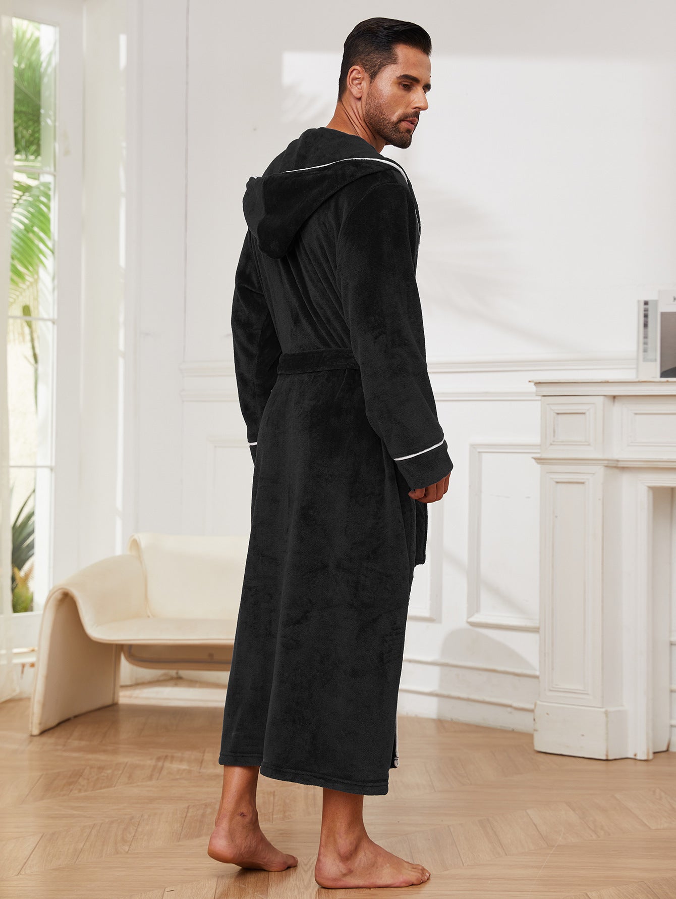 Fashion Men's Flannel Bathrobe Pajamas