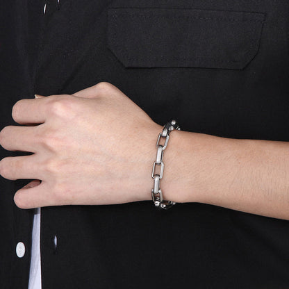 Men's Titanium Steel Bracelet Ins Niche Design Hip-hop Geometric