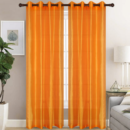 Christina - Faux Silk Semi Sheer Panel - Set of Two - Assorted Colors