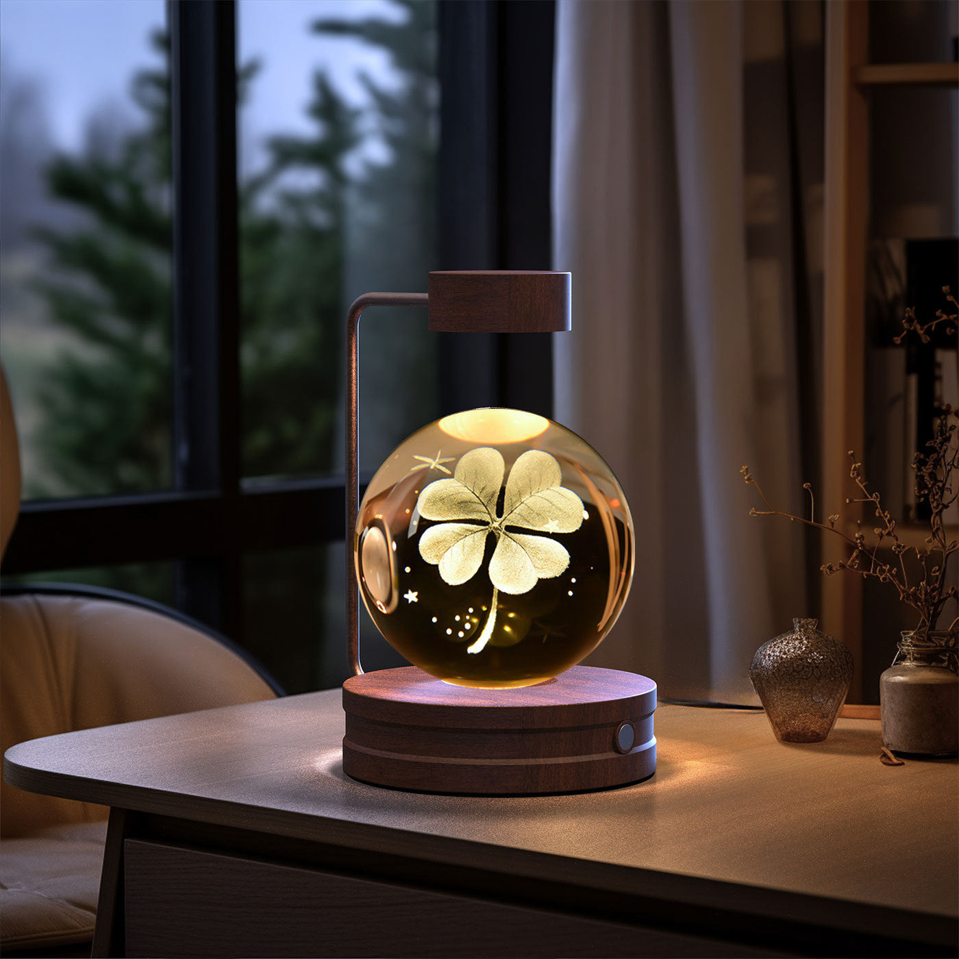 Crystal Ball Cosmic Indoor Night Light USB Power  Bedside Light