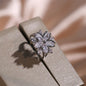 Fashion Jewelry Zircon Women Necklace Ring Double Layers Flower Cubic