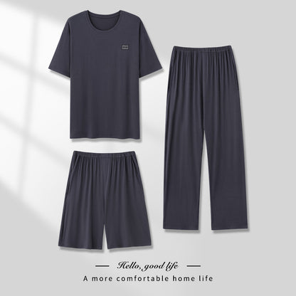 Men's Pajamas Thin Three-piece Home Wear