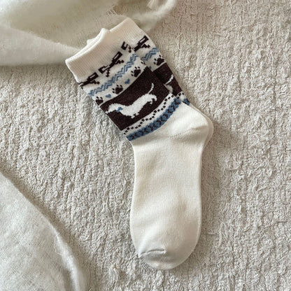 Sausage Dog Cute Mid-calf Length Wool Socks