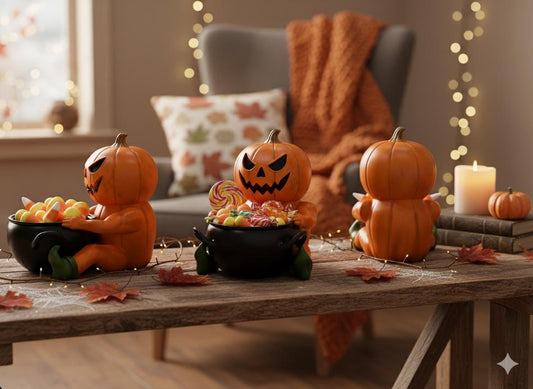 Custom Pumpkin Man Candy Dish – Resin Countertop Halloween Candy Bowl