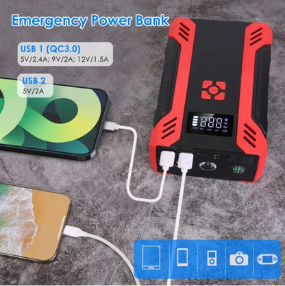 Car Jump Starter With Air Compressor Portable Car Battery Booster With Digital Tire Inflator