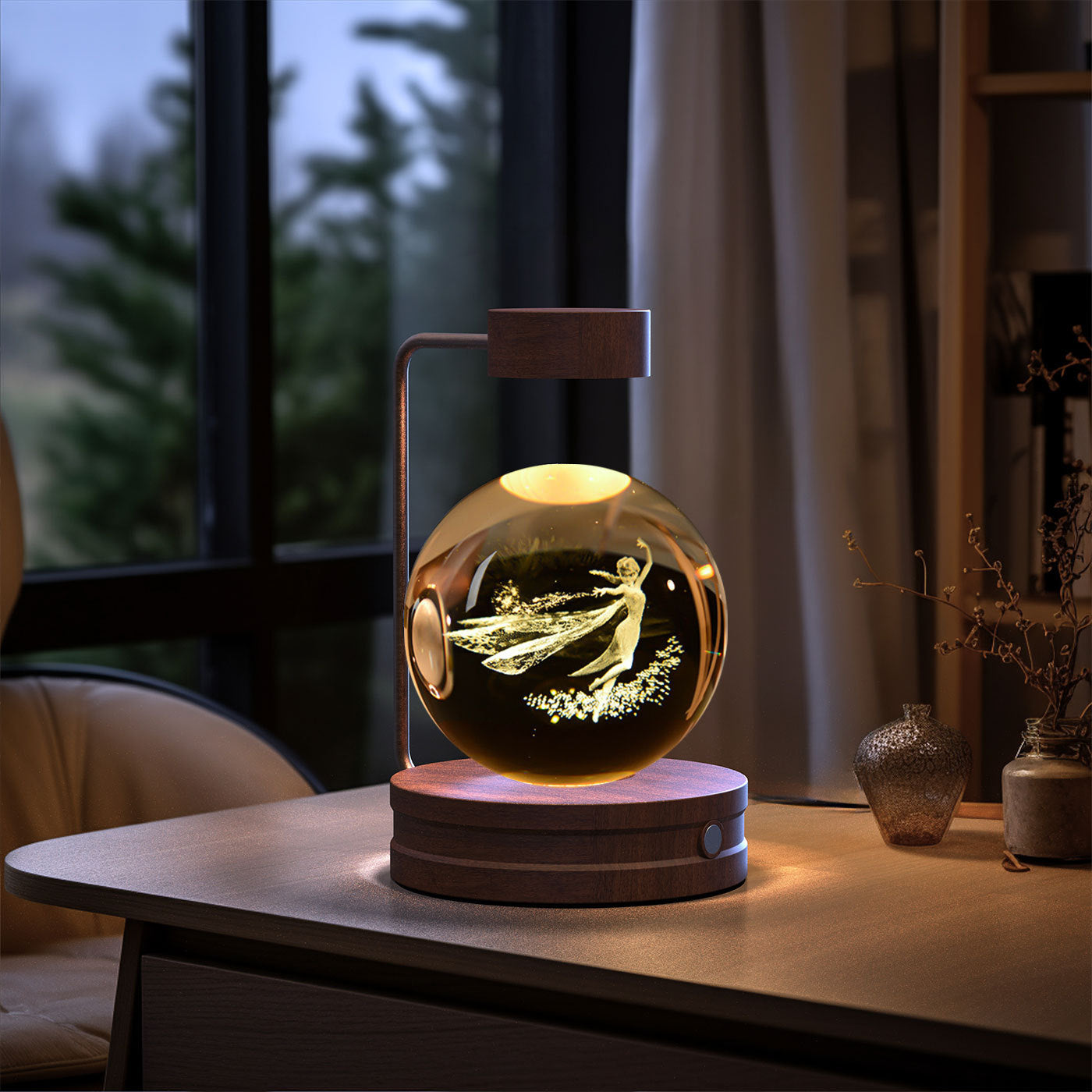 Crystal Ball Cosmic Indoor Night Light USB Power  Bedside Light