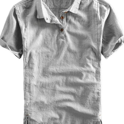 Summer Men's Casual Linen Short-sleeved Shirt