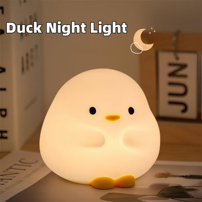 Cute Duck LED Night Lamp Cartoon Silicone USB Rechargeable Sleeping
