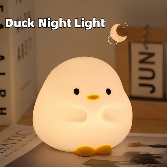 Cute Duck LED Night Lamp Cartoon Silicone USB Rechargeable Sleeping
