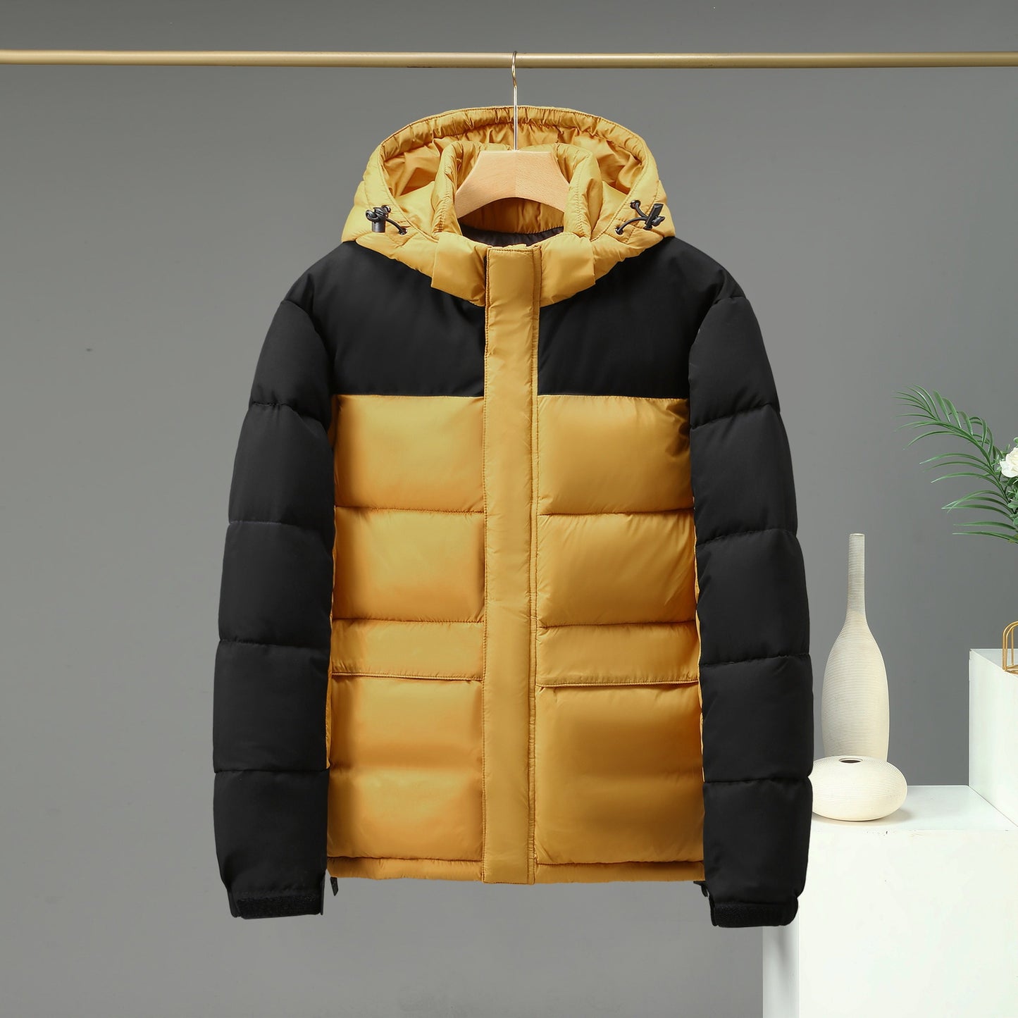 Cotton Jacket Men And Women Short Color Contrast Patchwork