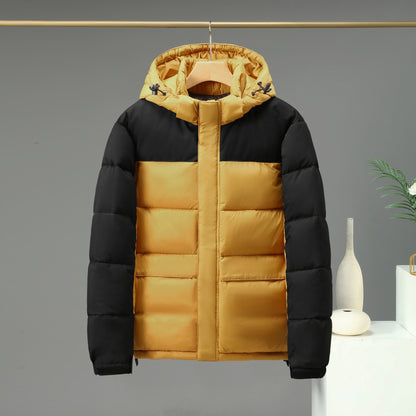 Cotton Jacket Men And Women Short Color Contrast Patchwork